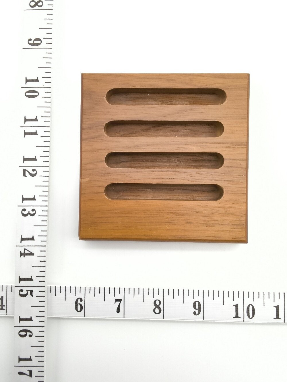 Vintage DuPont Canada Brass & Green Coaster Set with Wood Base – Kingston Site - Picture 5 of 10